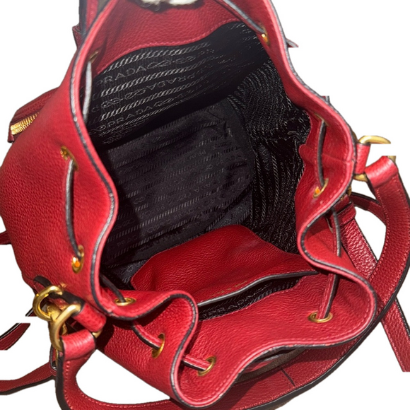 Prada Sechiello Vitello Daino Rubino Handbag - Picture 8 of 9